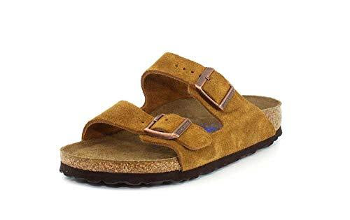 Birkenstock Arizona Soft Footbed Mink Suede Sandals (Narrow)