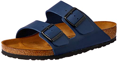 Birkenstock Arizona Soft Footbed Blue Oiled Leather Sandals Narrow