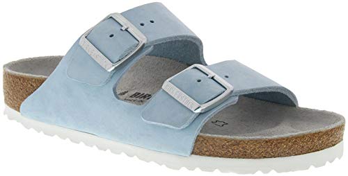 Birkenstock Women's Arizona Soft Footbed Sandal Sky Nubuck Narrow