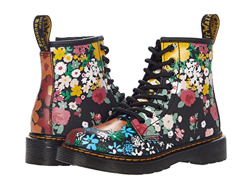 Dr. Martens 1460 (Little Kid/Big Kid) Black Floral Mash Up K Hydro