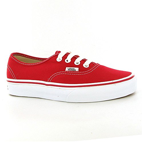 Vans Unisex Authentic Canvas Sneaker — Red, back view