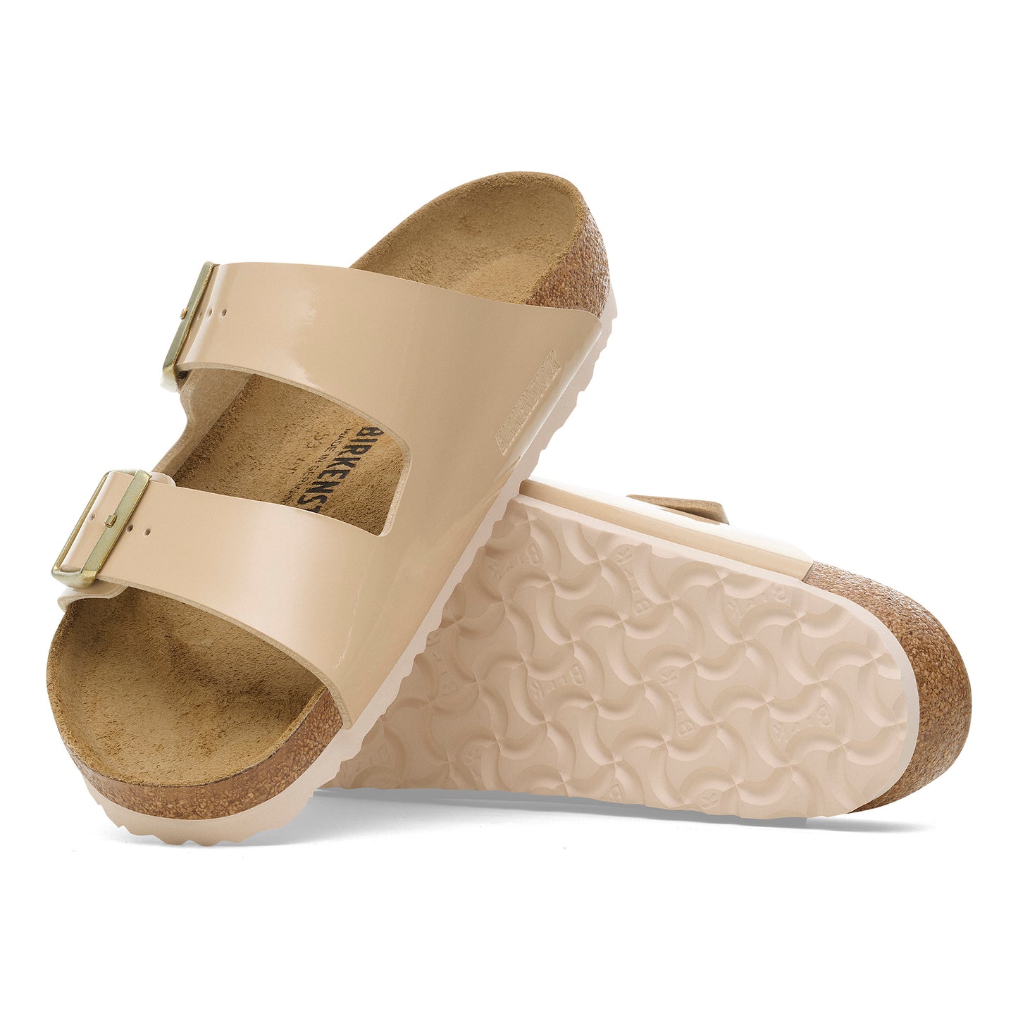 Birkenstock Women's Arizona Sandal, Sand Patent Birko-Flor Narrow