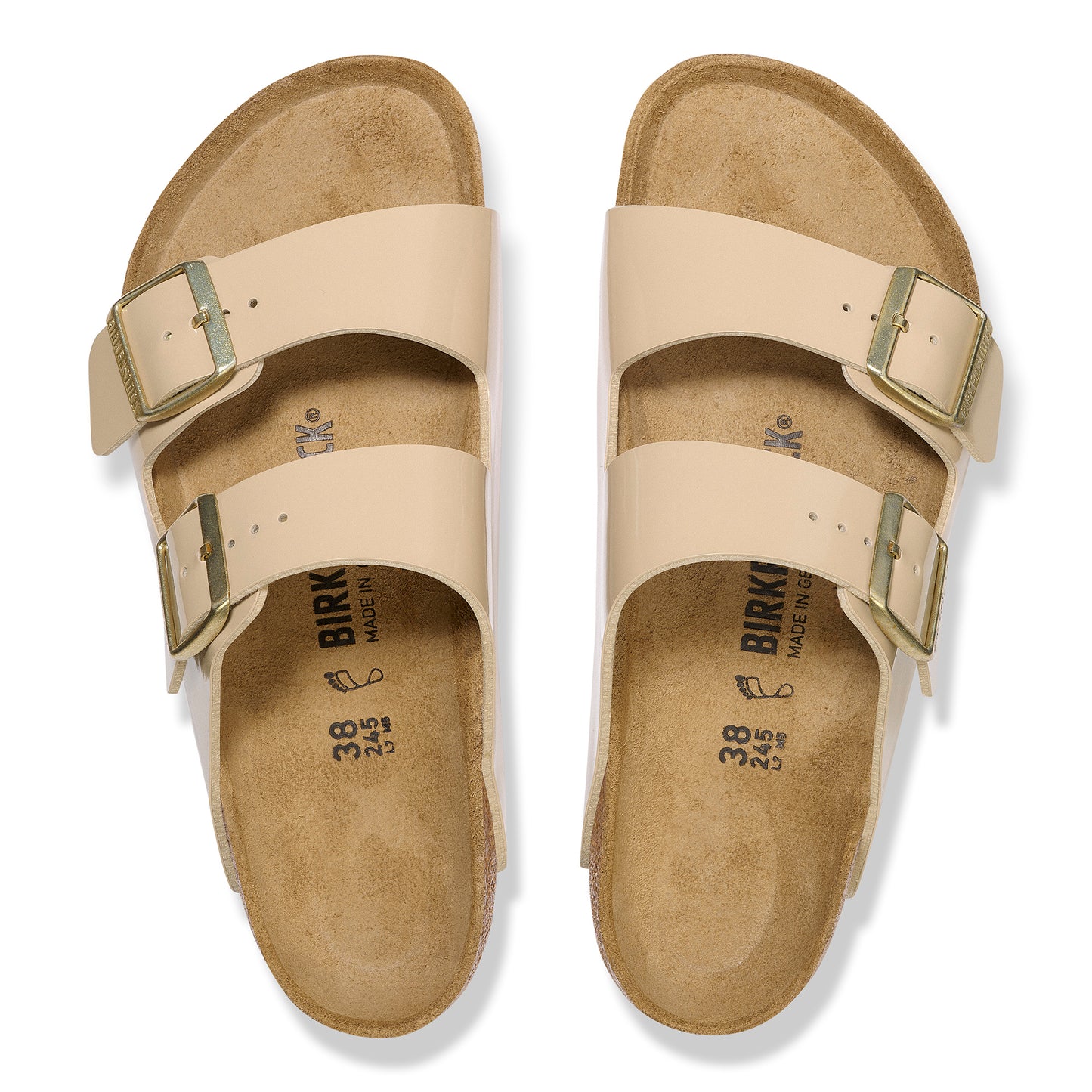 Birkenstock Women's Arizona Sandal, Sand Patent Birko-Flor Narrow