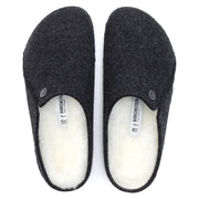 Birkenstock Zermatt Wool Slipper — Anthracite, top view