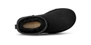 UGG Women's Classic Mini II Boot in Black — top view showing sheepskin lining