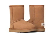 UGG Kids' Classic II Boot in Chestnut — pair, front and back view