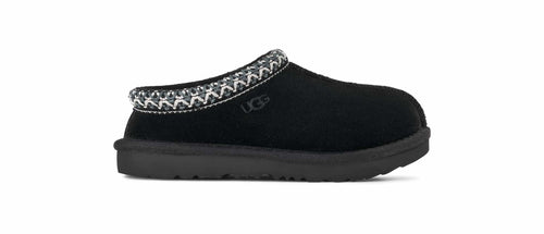 UGG Kids' Tasman II Slipper in Black — left side profile