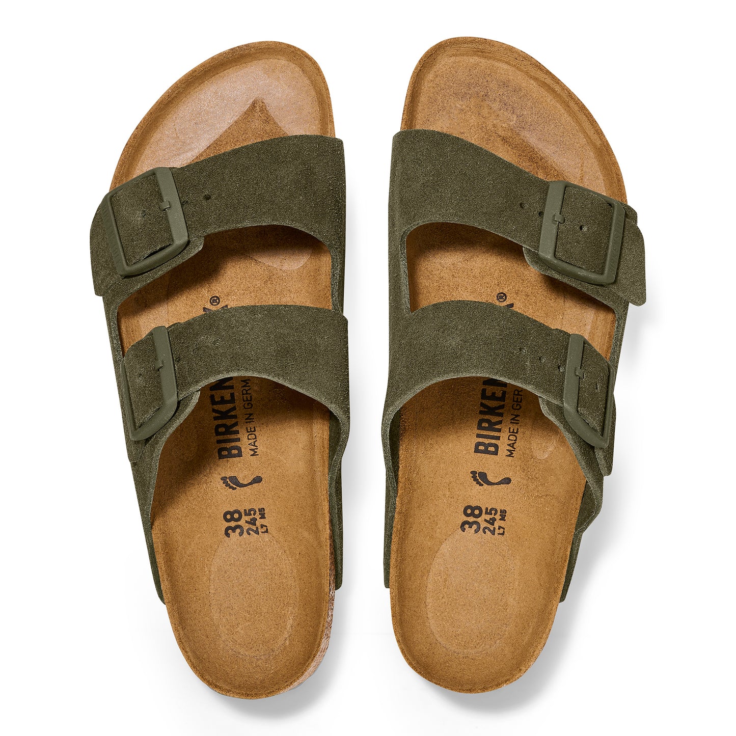Birkenstock Arizona-Suede (Women) Sandal, Thyme Narrow