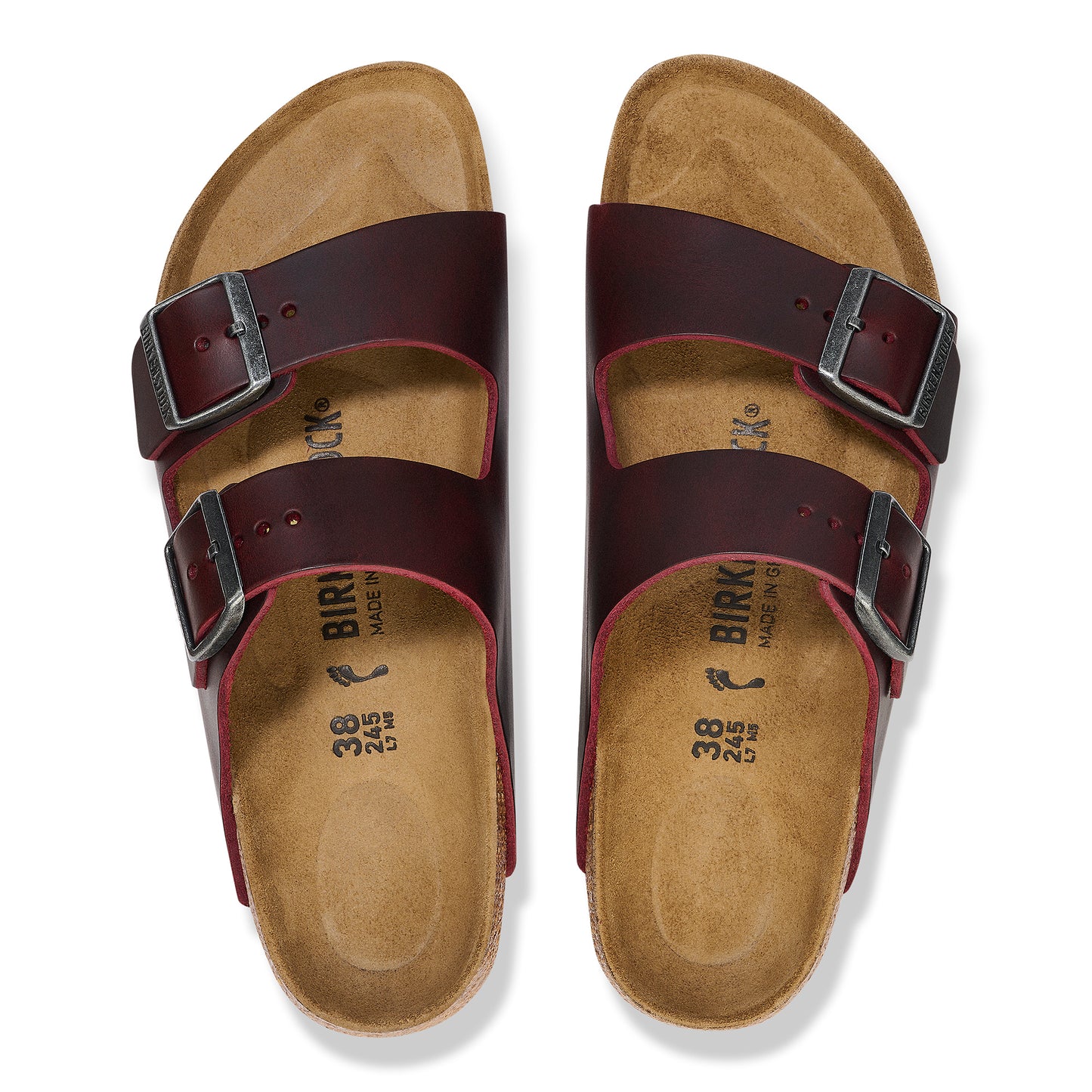 Birkenstock Women's Arizona-Oiled Leather Sandal, Zinfandel N