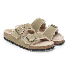 Birkenstock Unisex Arizona Shearling Sandal in Taupe