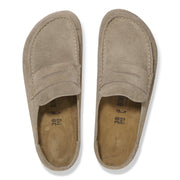 Birkenstock Naples Wrapped Suede Slip-On — Taupe, top view