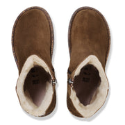 Birkenstock Uppsala Shearling Zippered Mid Calf Boot — Dark Tea, top view
