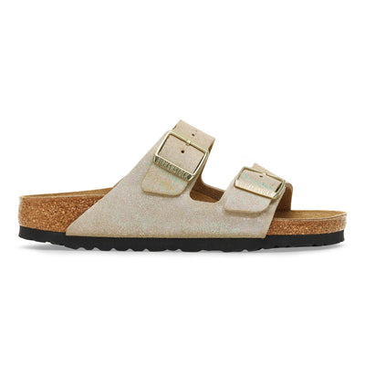 Birkenstock Unisex Arizona Shimmering Sandal — Taupe Narrow