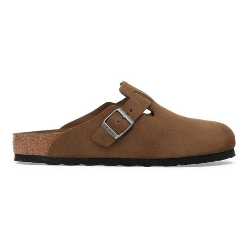 Birkenstock Boston Suede Clog — Dark Tea Brown