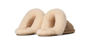 UGG Women's Scuffette II Slipper in Sand — back view showing sheepskin collar