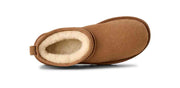 UGG Women's Classic Ultra Mini Boot in Chestnut — top view showing sheepskin lining