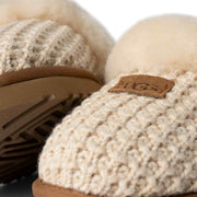 UGG Women's Cozy II Slipper in Cream — knit and sheepskin detail