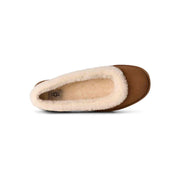 UGG Women's Zora Ballet Flat in Chestnut viewed from above showing the sheepskin footbed