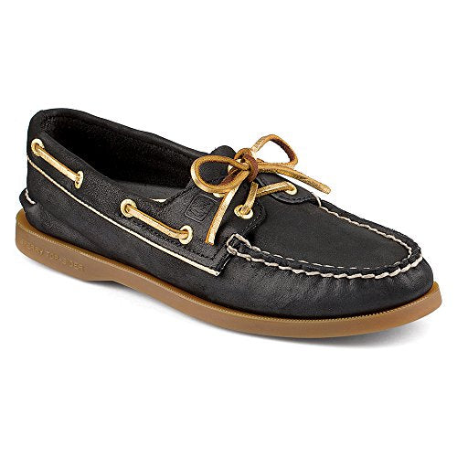 Sperry Top-Sider Women's Black/Gold A/O Metallic Piping