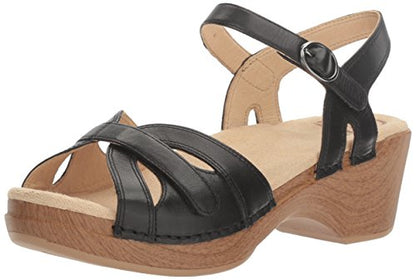 Dansko Women's Season Flat Sandal Black Full Grain