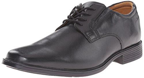 CLARKS Men's Tilden Plain Oxford, Black Leather