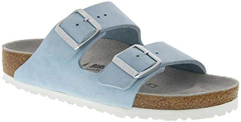 Birkenstock Women's Arizona Soft Footbed Sandal Sky Nubuck Narrow
