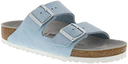 Birkenstock Women's Arizona Soft Footbed Sandal Sky Nubuck Narrow