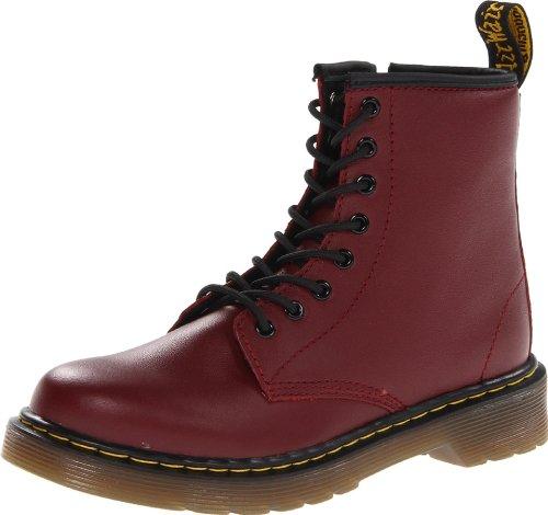 Dr. Martens Children's Delaney 8 Eye Side Zip Boot,Cherry Red Softy T