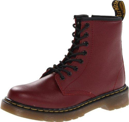 Dr. Martens Children's Delaney 8 Eye Side Zip Boot,Cherry Red Softy T