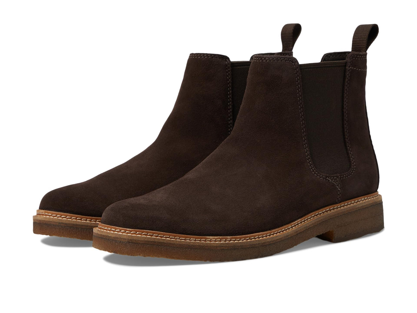 Clarks Men's Clarkdale Easy Chelsea Boot, Dark Brown Suede