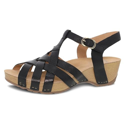 Dansko Tinley Fisherman Wedge Sandal for Women - Black