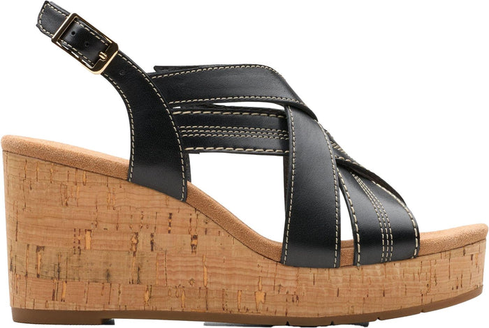 Clarks Women's Sabina Sling Sandal — Black Leather