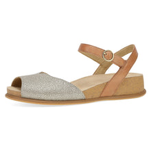 Dansko Cass Peep-Toe Wedge Sandal for Women - Platino/Tan in Tan
