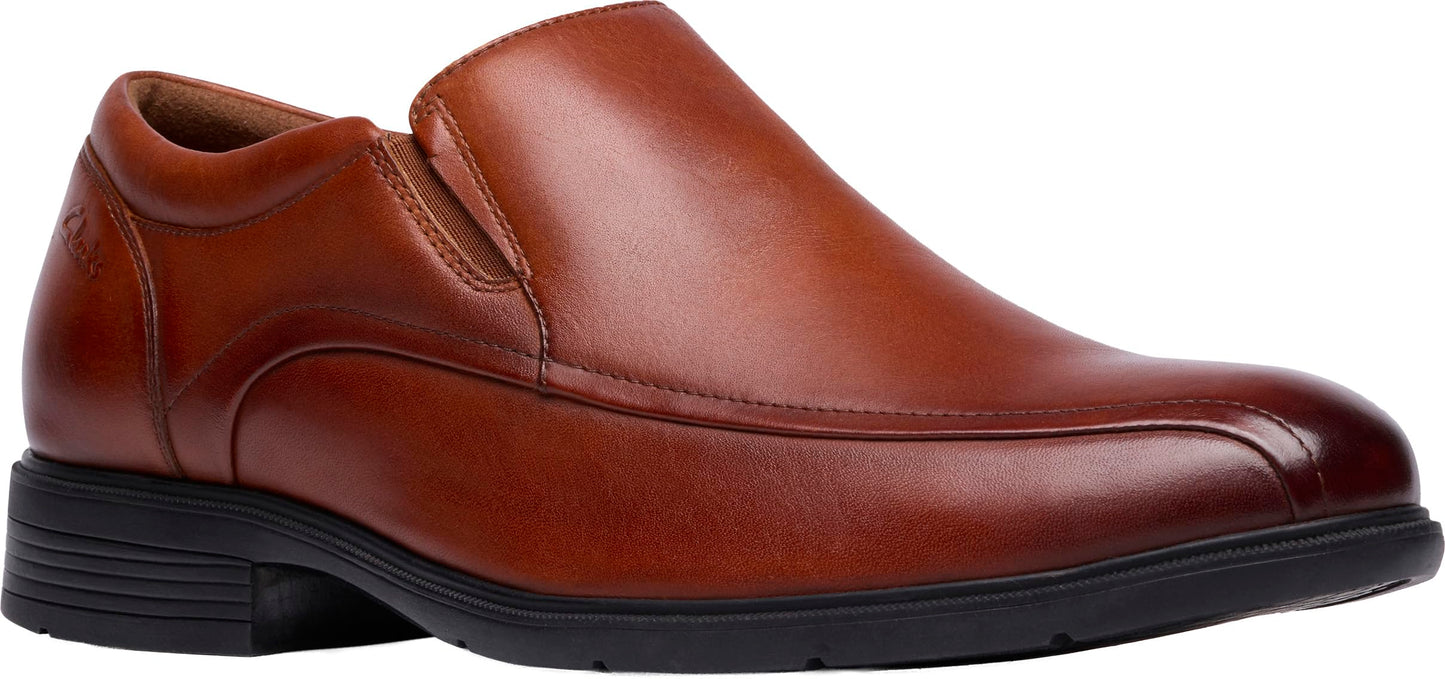 Clarks Men's Steadwell Step Loafer, Dark Tan Leather