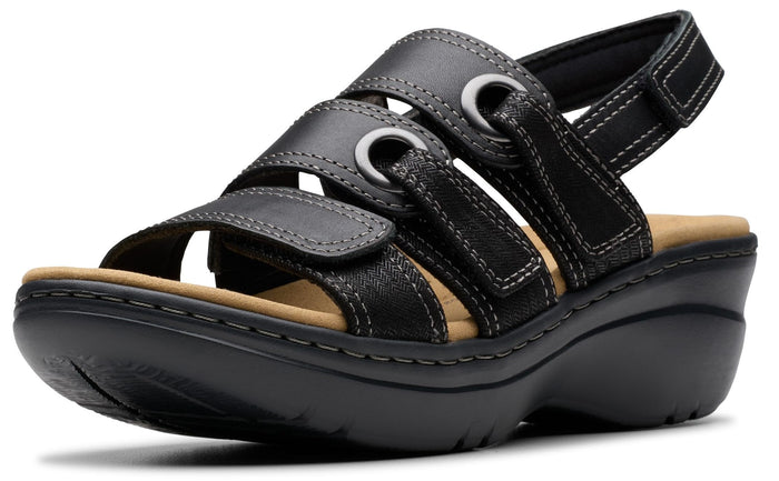 Clarks Women Merliah 2 Bali Black Combi Leather