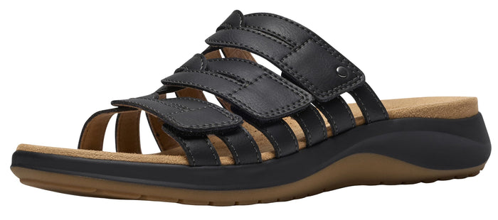 Clarks Women's Maelynn Abby Slide Sandal — Black Leather