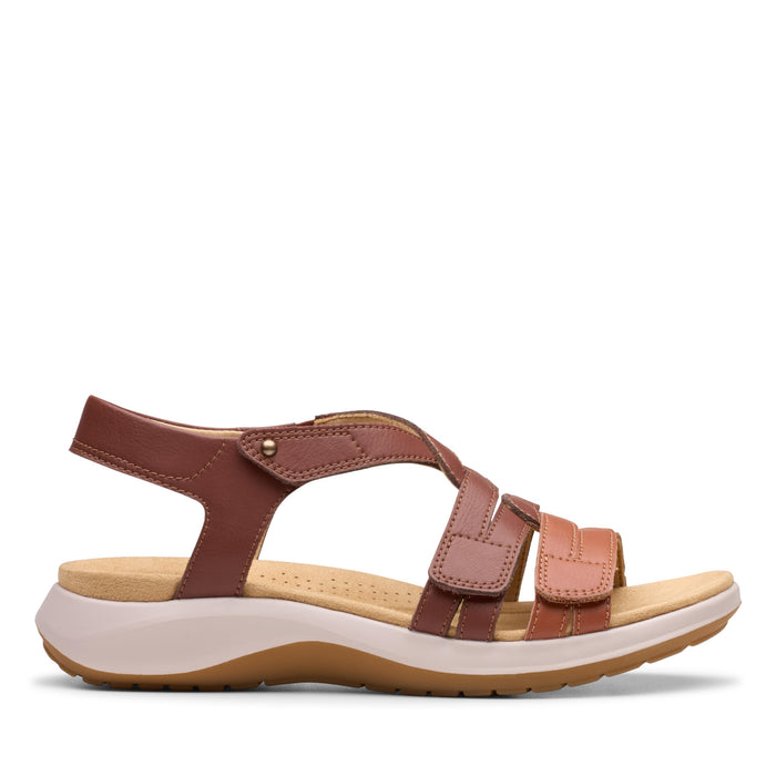 Clarks Collection Women's Maelynn Paige Wedge Sandal — Tan Combi Leather