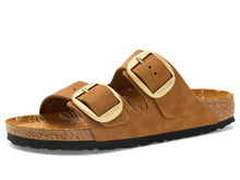 Birkenstock Women's Arizona Big Buckle Printed Footbed Nubuck Sandal — Mink in Mink