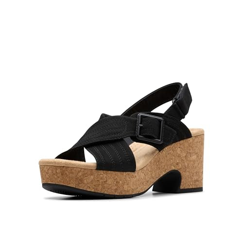 Clarks Women's Nerisa West Sandal — Black Nubuck