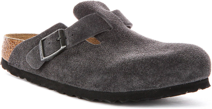 Birkenstock, Women's, Boston Clog - Suede, Lavender Sky