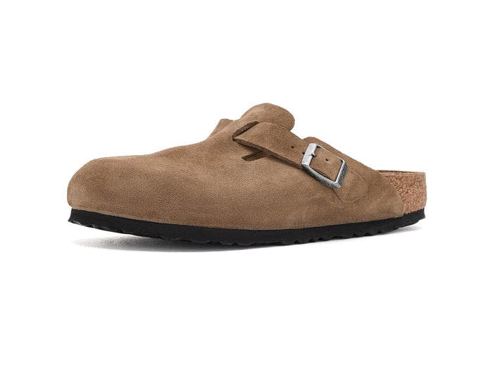 Birkenstock Womens Boston Clog - Suede Dark Tea