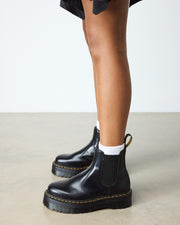 Dr. Martens 2976 Quad Platform Chelsea Boot Black — 3/4 view
