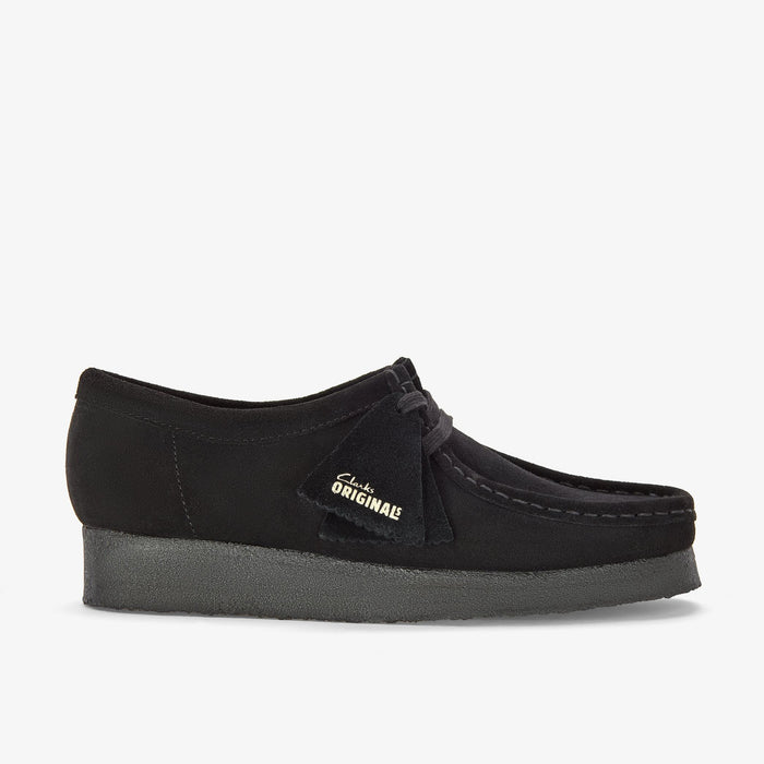 Clarks Unisex Wallabee Shoe — Black Suede