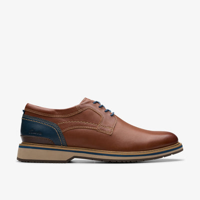 Clarks Men's Monahan Plain Lace-Up — Tan Leather