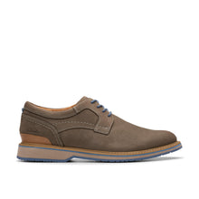 Clarks - Mens Monahan Plain Shoes, Color Grey Nubuck