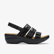 Clarks Women's Merliah 2 Bali Heeled Sandal — Black Combi Leather in Black