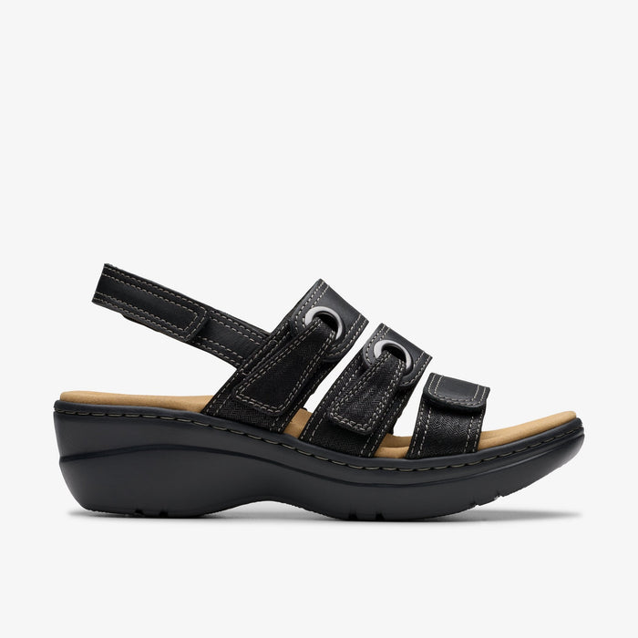 Clarks Women's Merliah 2 Bali Heeled Sandal — Black Combi Leather