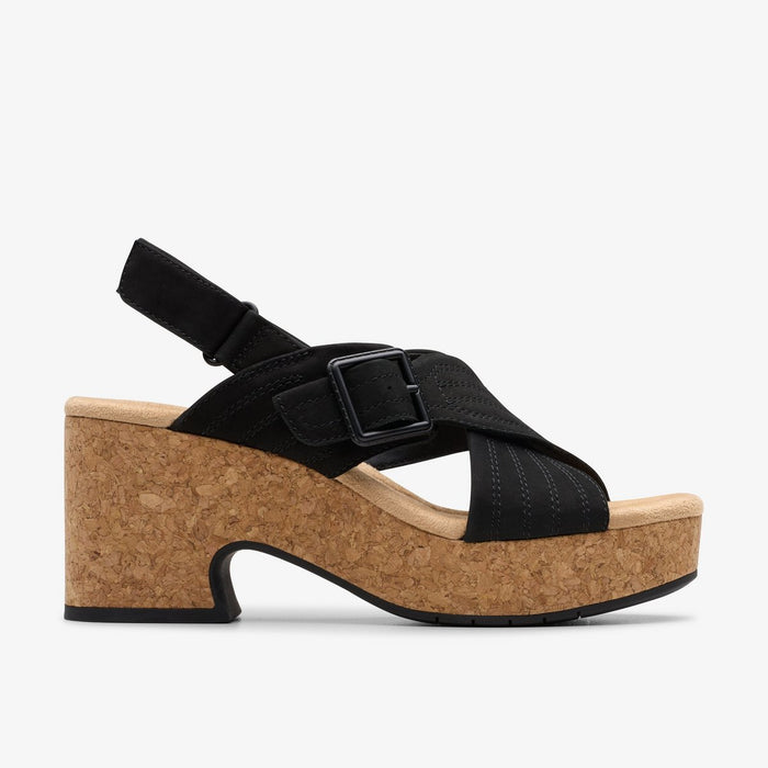 Clarks Women's Nerisa West Sandal — Black Nubuck