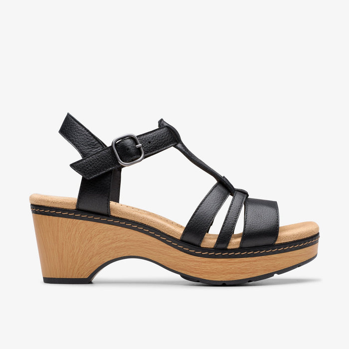 Clarks Women's Seannah Madi Heeled Sandal — Black Leather