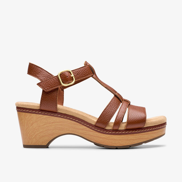 Clarks Women's Seannah Madi Heeled Sandal — Tan